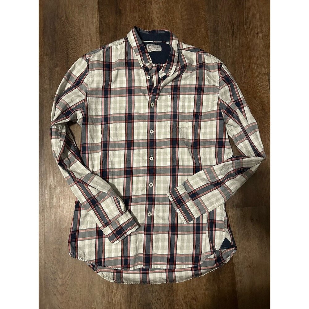 Men’s (Medium) 7 Diamonds Plaid  Vintage Button Up Shirt
